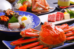 蟹と鳥取県産お肉三種を堪能♪