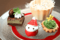 クリスマススイーツ　ツリータルト・イチゴサンタ・モンブランのアイス