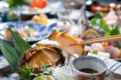 蒸し鮑の極上懐石