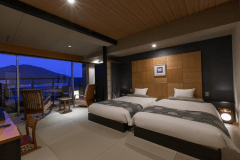 露天風呂の絶景●コーナービューツイン52平米●【ダイニング食】