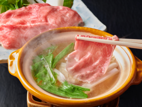 【飛騨牛尽くし】やわらかな赤身をあっさりと味わう「しゃぶしゃぶ」