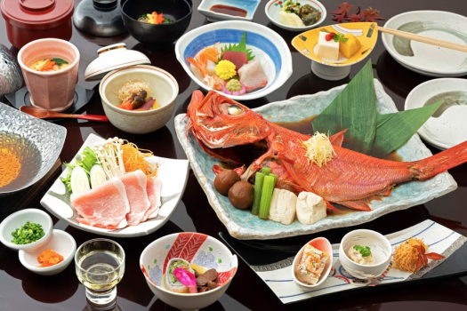 「カジュアル会席」金目鯛のあたみ煮がお手軽に楽しめるお料理プランになっております。