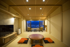 【デラックス和室タイプ（禁煙）】熱海の海と夜景が楽しめるデラックスルーム12畳と余裕のある間取り