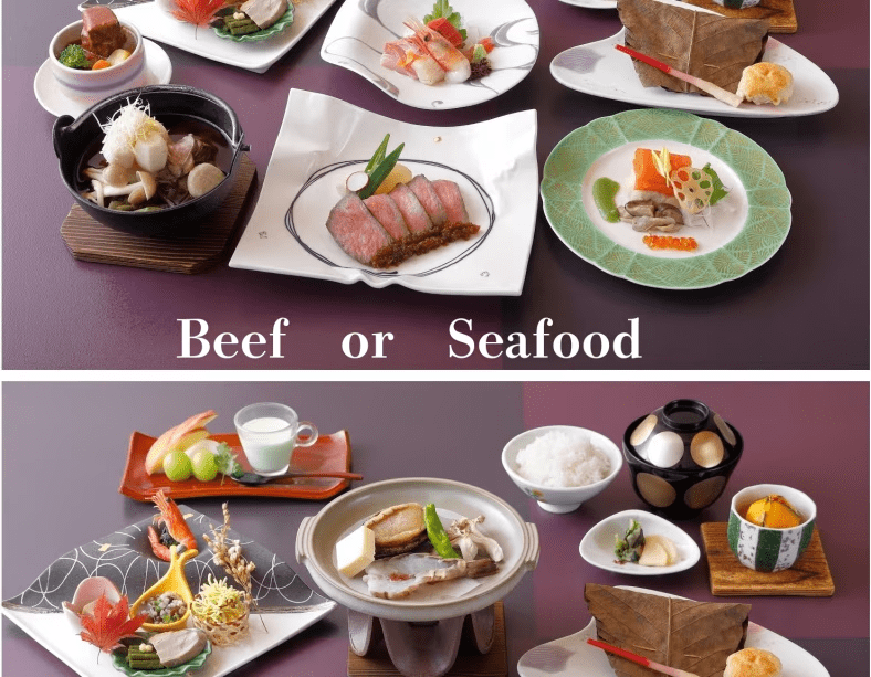 【每人可自選！ 】晚餐主菜任選（山形牛肉或海鮮）♪