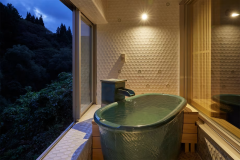 Japanese-Style Room with Open-Air Ceramic Bath