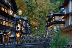 秋の銀山温泉