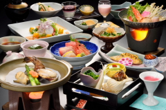 メインが海鮮陶板焼きに変更された「海鮮ヘルシープラン」です。お肉が苦手な方にもお勧めです。