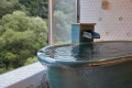 Japanese-Style Room with Open-Air Ceramic Bath