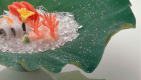 sashimi on lotus leaf (July)