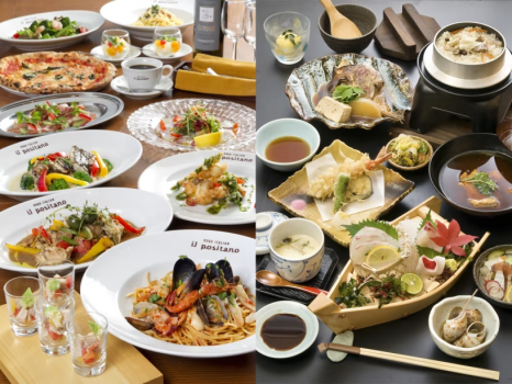 ＜料理イメージ＞道プリに泊まって、夕食は地元の“旨メシ”を堪能！地元の名産を使った和食やイタリアンをお選びいただけます♪