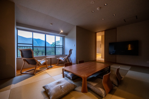 雄大な山々を望むゆったりとした居室_紫翠