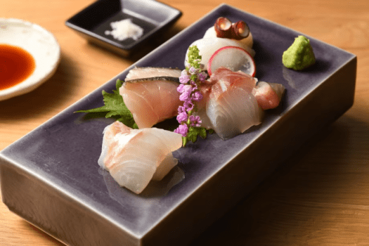 夕食一例　常磐もの鮮魚を中心としたお造り