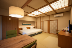 105【豊富LUXE】露天風呂付客室　　和室／露天風呂／ツインベッド／ダイニングテーブル／ミニバー