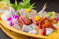 【プラン料理】新鮮な海の幸を舟盛で（例）