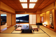 【貴賓室】昴の間：和室＋洋室＋ベットルーム＋自家源泉檜半露天風呂）【禁煙】