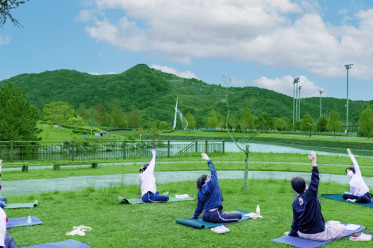 朝ヨガでリフレッシュ♪