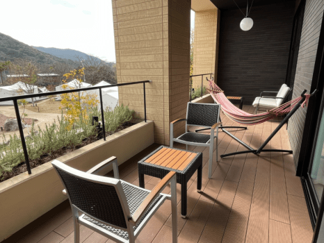 マウンテンロッジデラックスのバルコニー♪
