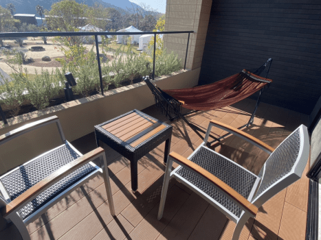 ホテル棟バルコニーにはハンモック付き♪