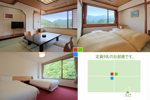 (Japanese-Western style room) Japanese-style room 10 tatami mats + 6 tatami mats (Japanese-style bed) + twin [non-smoking]