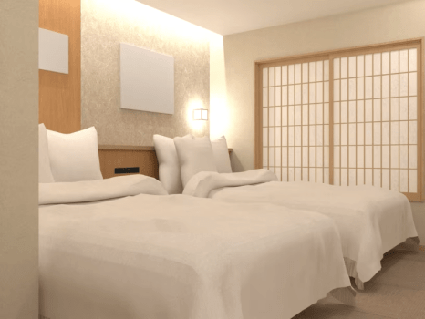 ツインベッドタイプの客室です