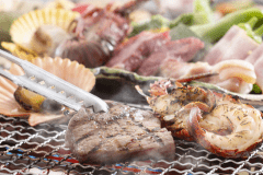 【伊勢志摩の波音　海楼（いせしまのなみね かいろう）】●鳥羽の海幸プランイメージ　三大和牛の一つ「松阪牛」を網焼きでお召し上がりください