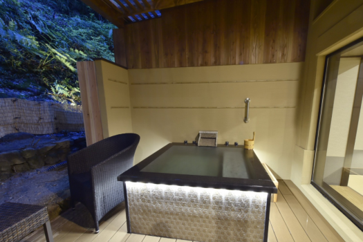 Japanese style guest room with Open-air onsen bathroom and Terrace