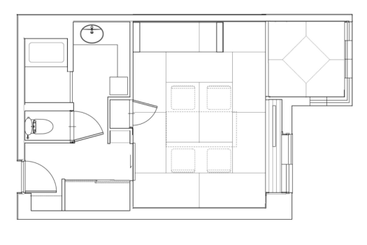 和室10畳（布団）＋掘りごたつ付客室「山の菴（いおり）」全9室
和室10畳に掘りごたつが付いたタイプのお部屋。
お部屋の窓からは、山の景色を望むことができます。
掘りごたつのあるお部屋で、四季の移ろいを感じて、静かに流れる時をお過ごしください。