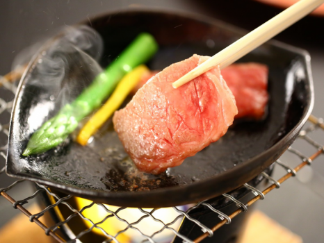 信州牛の陶板焼き