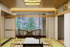 【完成イメージ】最上階から有馬の自然を一望。大正ロマンの広縁 [801号室]