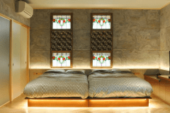 彩繪玻璃閃耀的寢室與席夢思名床 [801]