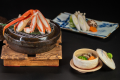 料理一例｜松葉蟹蒸しと蟹味噌フォンデュ