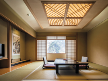 禁煙【和洋室 月の間】檜風呂付／12.5畳+ベッド2台