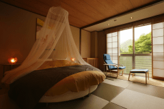 【曙】和室天蓋付ラウンドベッドダブル（アウトバス）