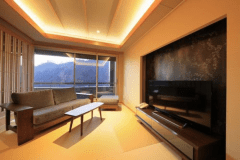 【最上階】源泉かけ流し露天風呂付客室＋2シモンベット＋シャワー～レイクビュー～※禁煙※M