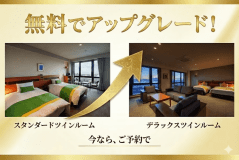 スタンダードから絶景のデラックスルームへ無料アップグレードプラン