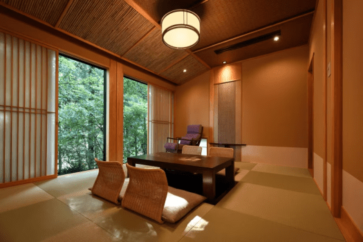 [Tomi] Japanese-Western Style Room with Hinoki Open-Air Bath (Main Building &ndash; Tsuruya)