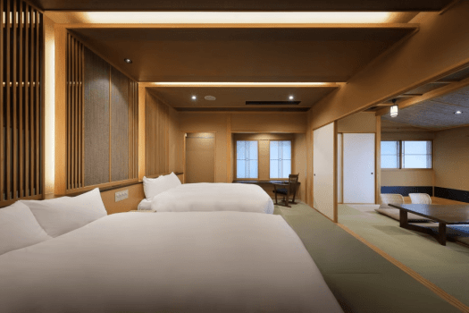 [Tsuru] Japanese-Western Style Room with Open-Air Bath (Main Building &ndash; Tsuruya)
