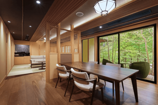 [Tomi] Japanese-Western Style Room with Hinoki Open-Air Bath (Main Building &ndash; Tsuruya)