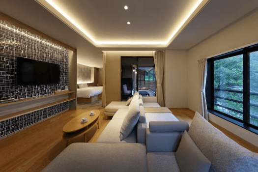 [Ten] Western-Style Room with Circular Hinoki Open-Air Bath (Annex &ndash; Bigeian)