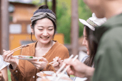 自然に囲まれたBBQで満喫