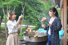 大自然の中でBBQ