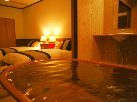 わんちゃんプラン専用ルーム/和室12.5畳+洋室(ツイン)　露天風呂・バス・トイレ付