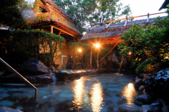 【大浴場】露天風呂　夜