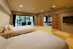 【禁煙】ラグジュアリーツイン＜和洋78平米＞ツインベッドルーム＋和室10畳
