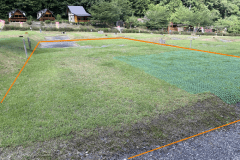 ゆったり設営できる広々サイト