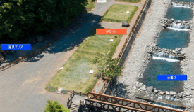 テントサイト_W type(広さワイドな100㎡のリバーサイド、2家族もOK)