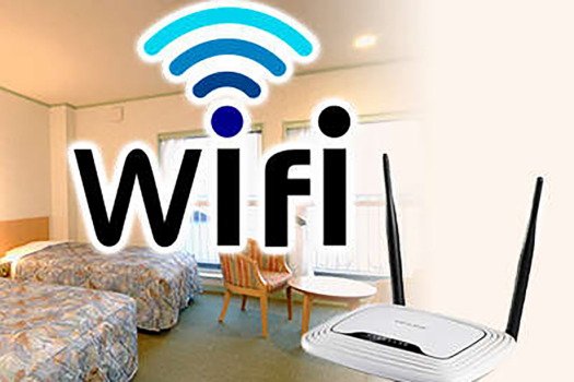 フロントにてWi-Fi機器やLANケーブルの無料貸出し