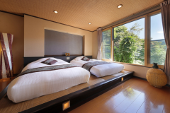 【露天風呂付き客室 E-Type】角部屋に位置した明るいお部屋です。 【露天風呂付き客室 E-Type】角部屋に位置した明るいお部屋です。