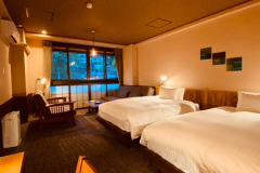 【別館/ワイドツイン/シャワー付】川沿いツイン30平米