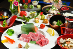 半露天風呂客室のお客様だけの特別創作会津郷土料理膳